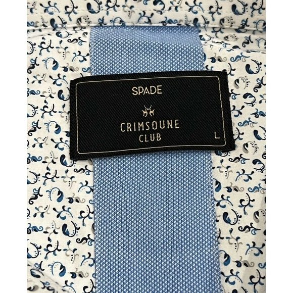 Crimsoune Club Spade Mens Long Sleeve Dress Shirt Large NEW W/TAGS Made In India - Picture 6 of 13